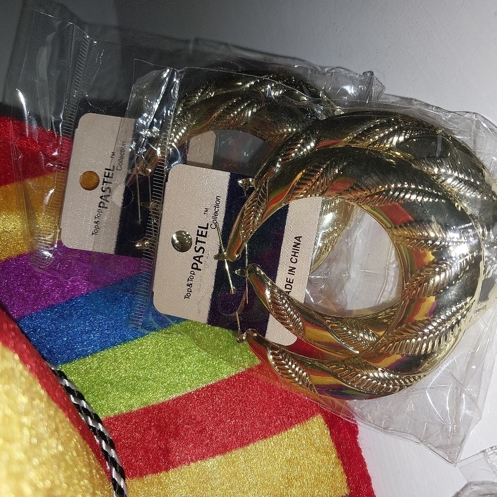 90s Bamboo Oval Earrings - Picture 3 of 3